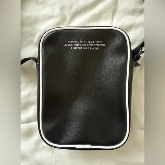 Adidas Vegan Leather Crossbody Bag Black - Picture 2 of 9